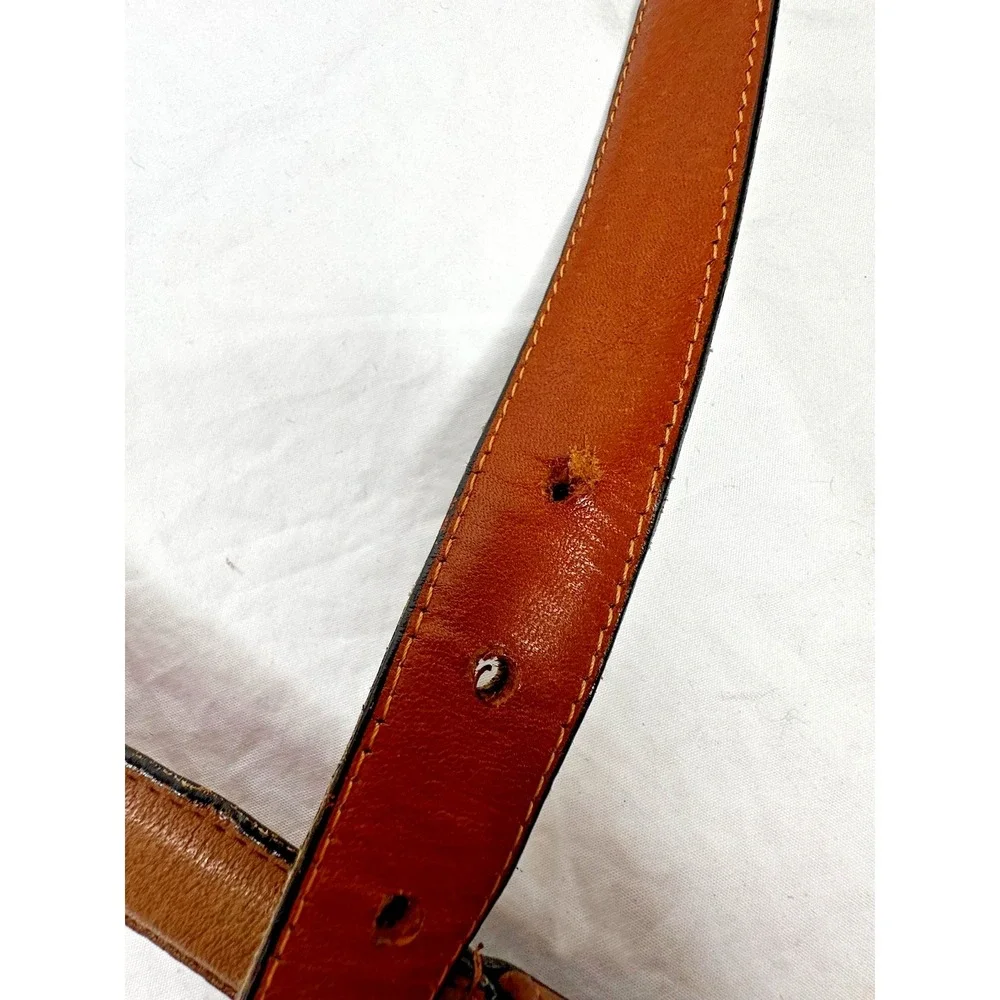Coach Brown Cow Hide  Leather Belt Solid Brass Buckle Sz 38 New York